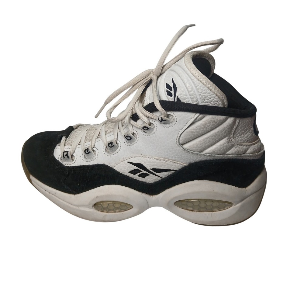 Reebok Question Mid Mens‎ 6.5 White Black V63488 Allen Iverson Basketball Shoes